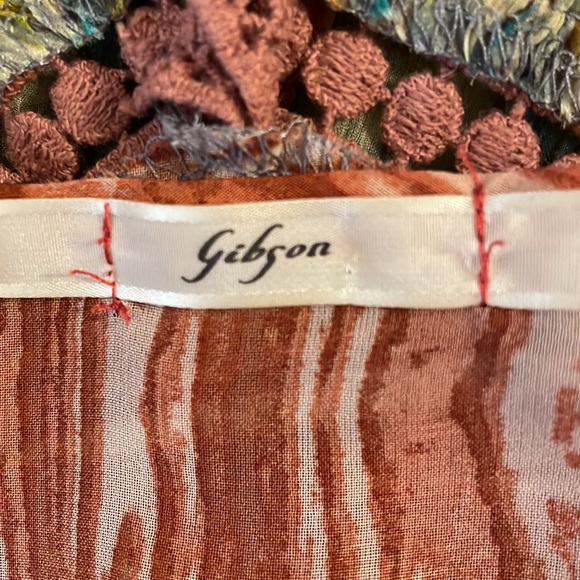 Gibson Chiffon Sheer Lightweight Bell Sleeve Boho Tunic Blouse Medium - Picture 6 of 9